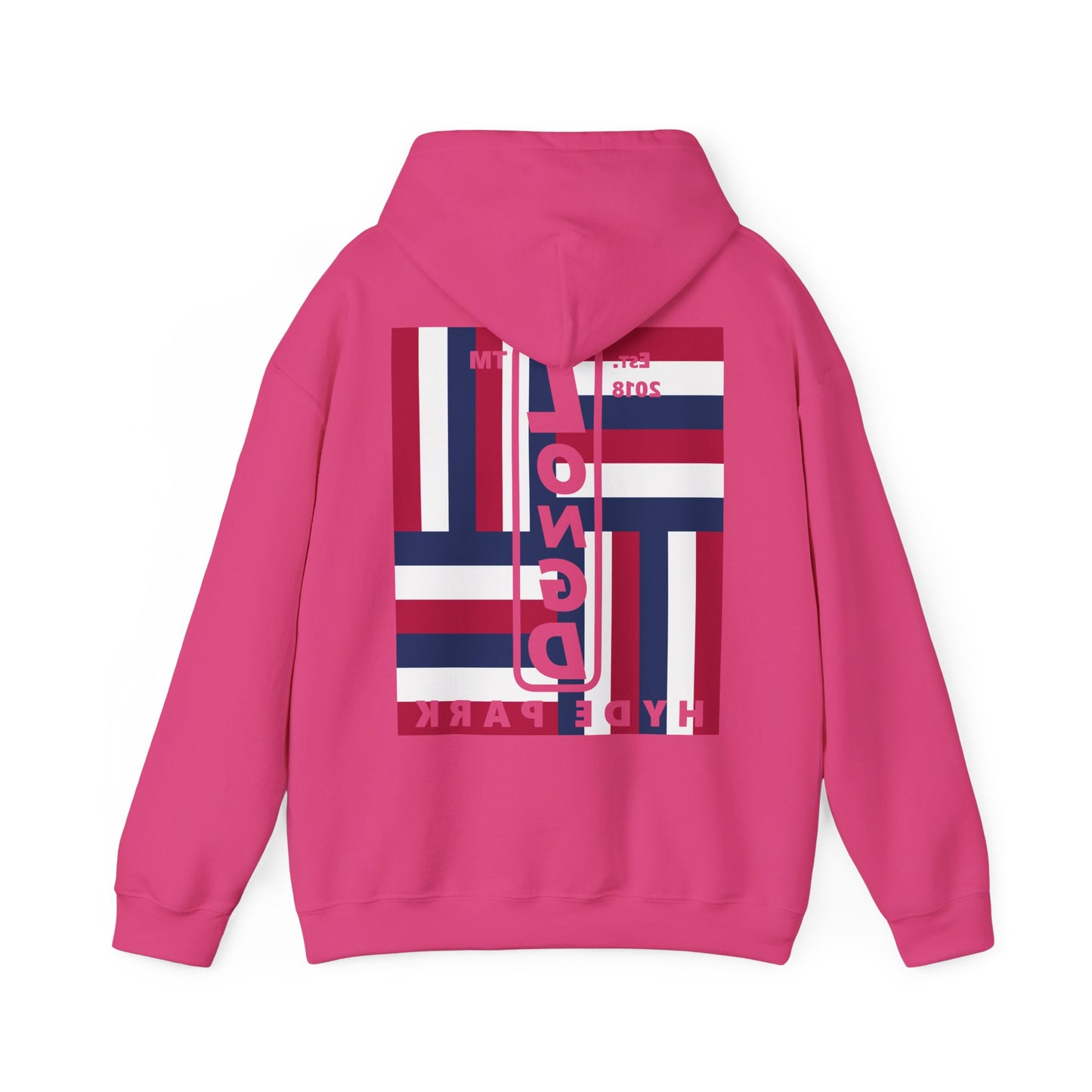 LongD single-breasted negative windmill front-back Hyde Park upright logo hoodie (Patriotic colors)