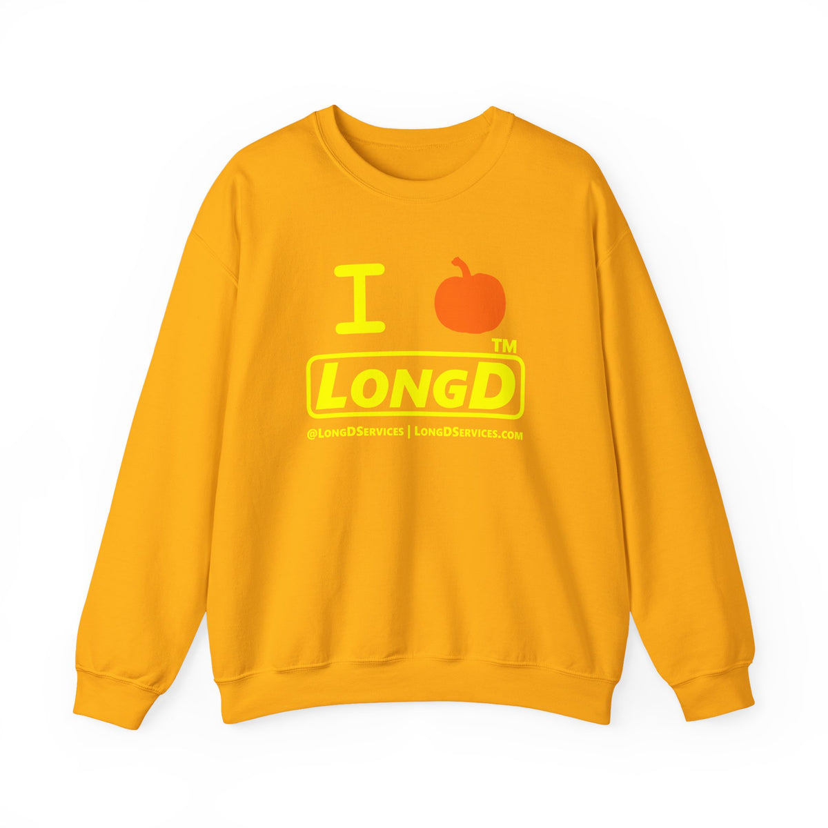 I pumpkin LongD Tag-domain positive alternate basic Yellow (FFFF00) logo crewneck sweatshirt
