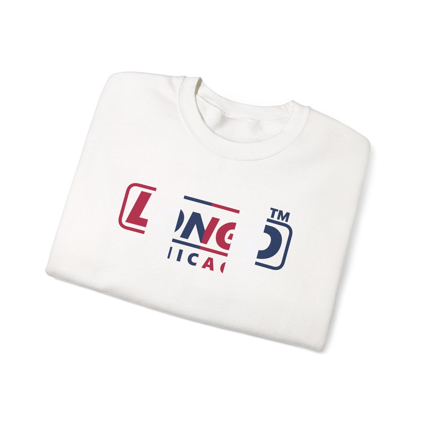 LongD positive vertical 6-striped Chicago logo crewneck sweatshirt (patriotic colors)