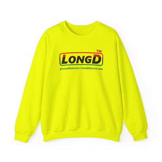 LongD positive horizontal 3-striped tag-domain logo crewneck sweatshirt (Juneteenth colors)