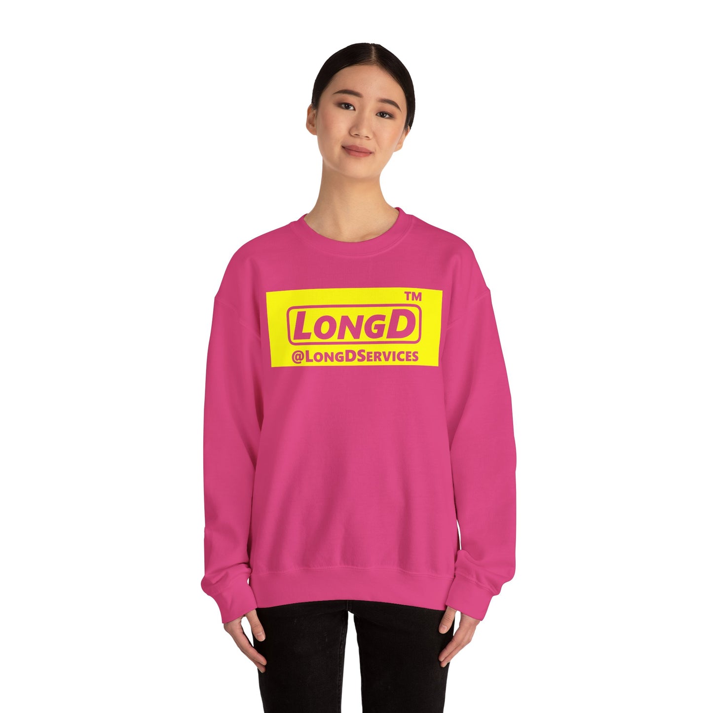 LongD negative reverse Tag logo crewneck sweatshirt