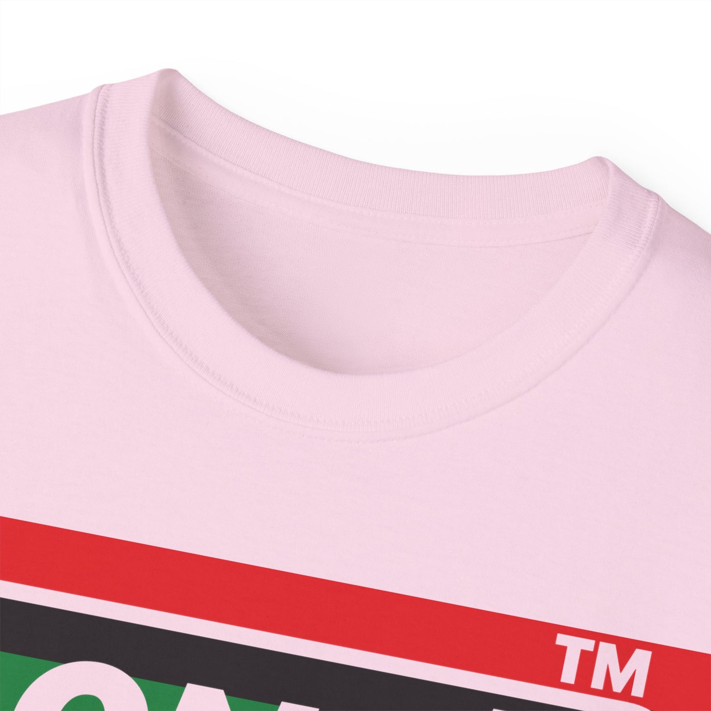 LongD negative horizontal 6-striped Hyde Park logo cotton tee (Juneteenth colors)