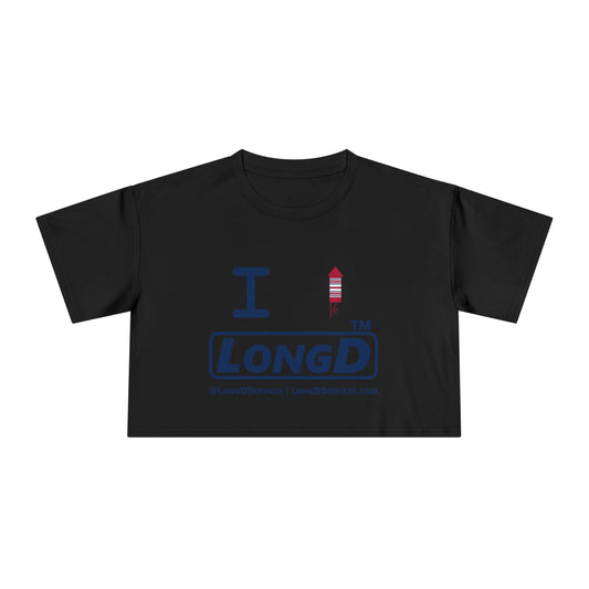 I firecracker LongD official basic tag-domain Logo Crop Tee (Patriotic colors)