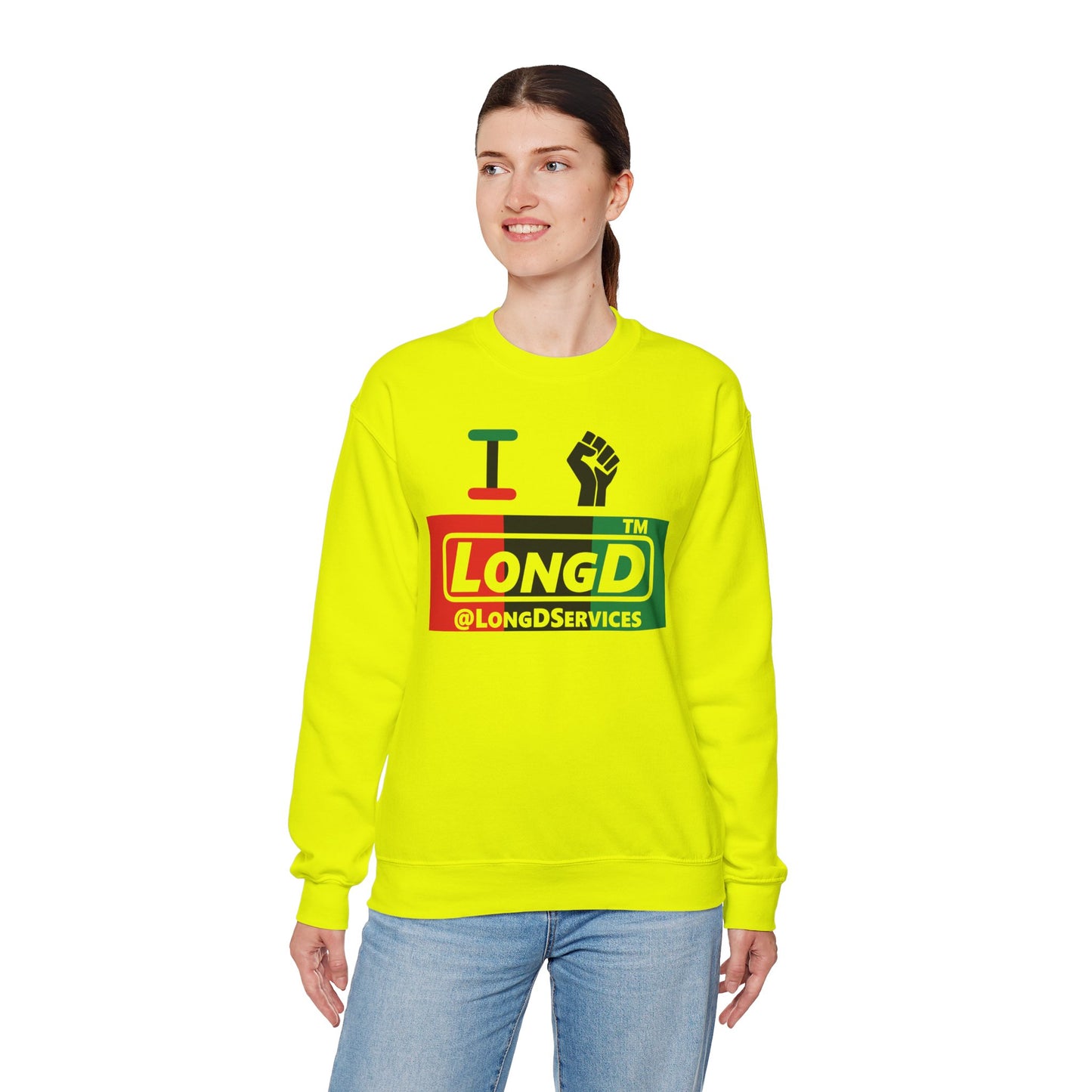 I fist LongD negative vertical 3-striped tag logo crewneck sweatshirt