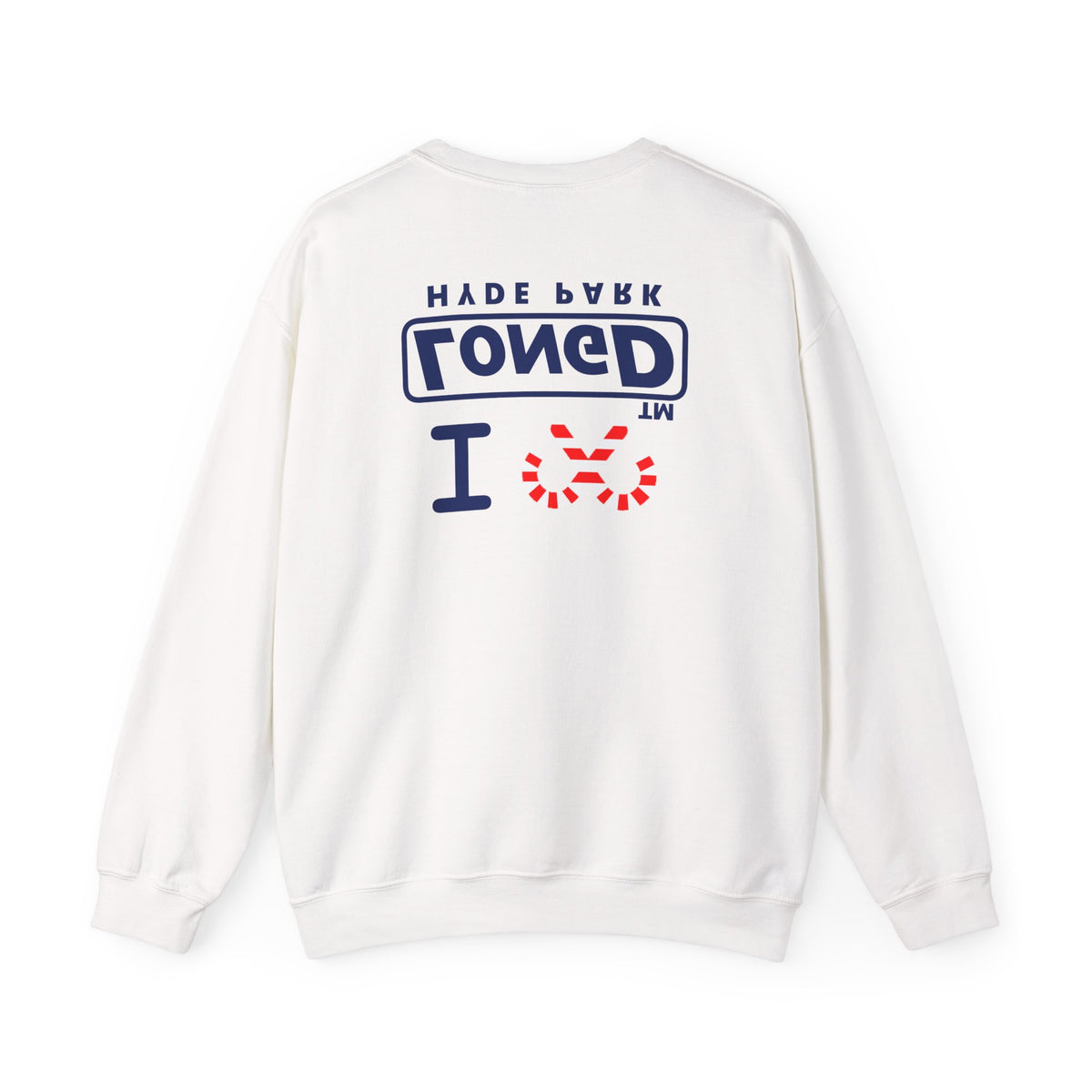 I candy cane LongD Hyde Park positive official basic navy front-back logo crewneck sweatshirt