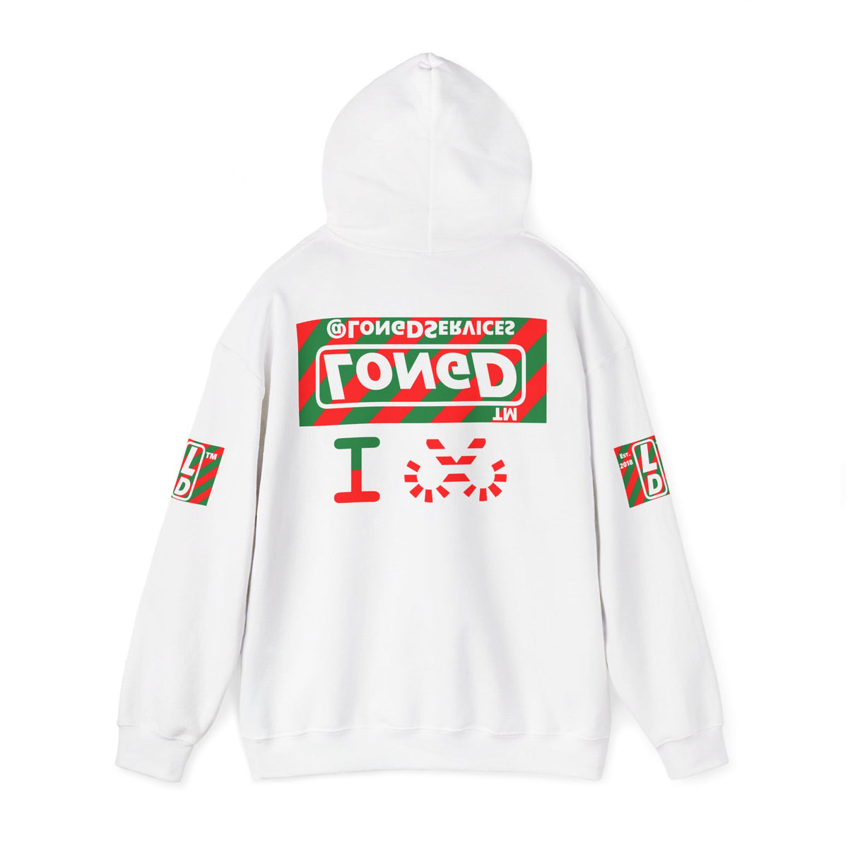 I candy cane LongD Tag negative 12-striped 4-print logo hoodie