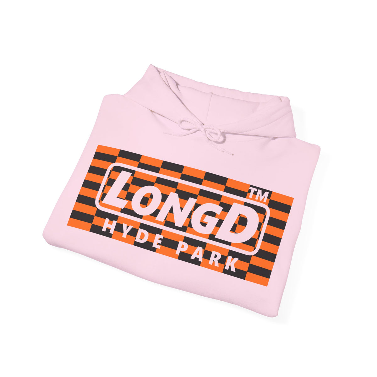 LongD Hyde Park negative tiled logo (Halloween colors) hoodie