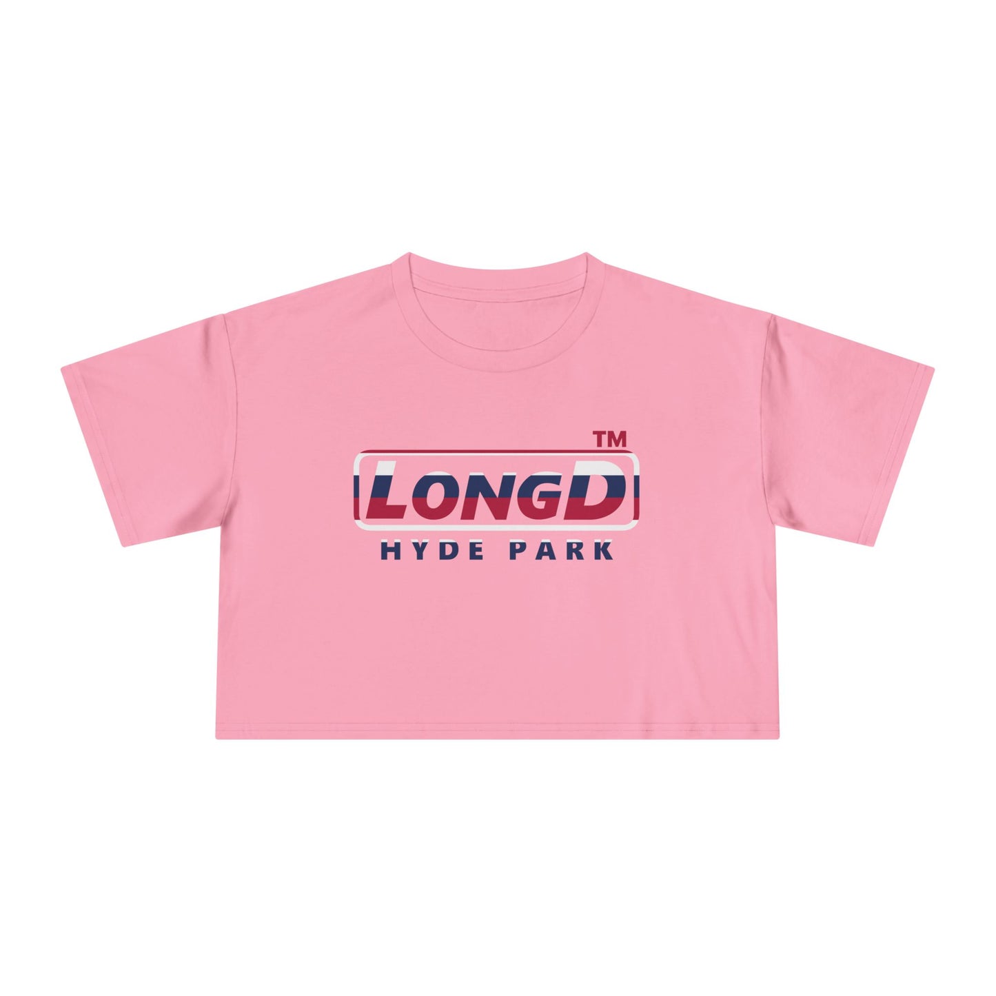 LongD positive horizontal 6-striped Hyde Park Logo Crop Tee (Patriotic colors)