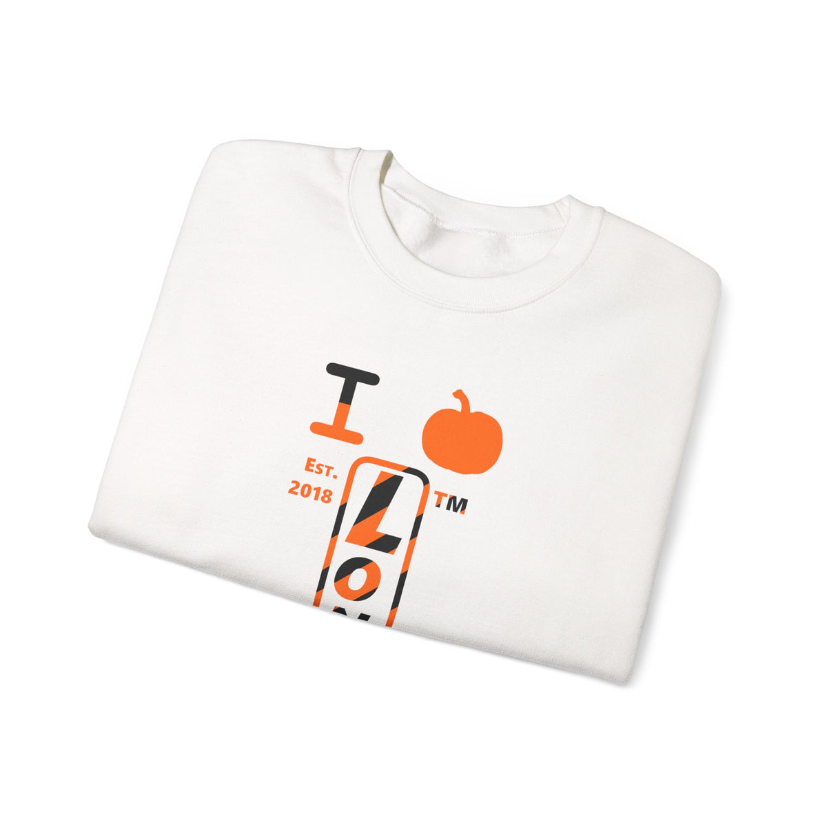 I pumpkin LongD Chicago positive upright pixel-weighted 12-striped logo crewneck sweatshirt