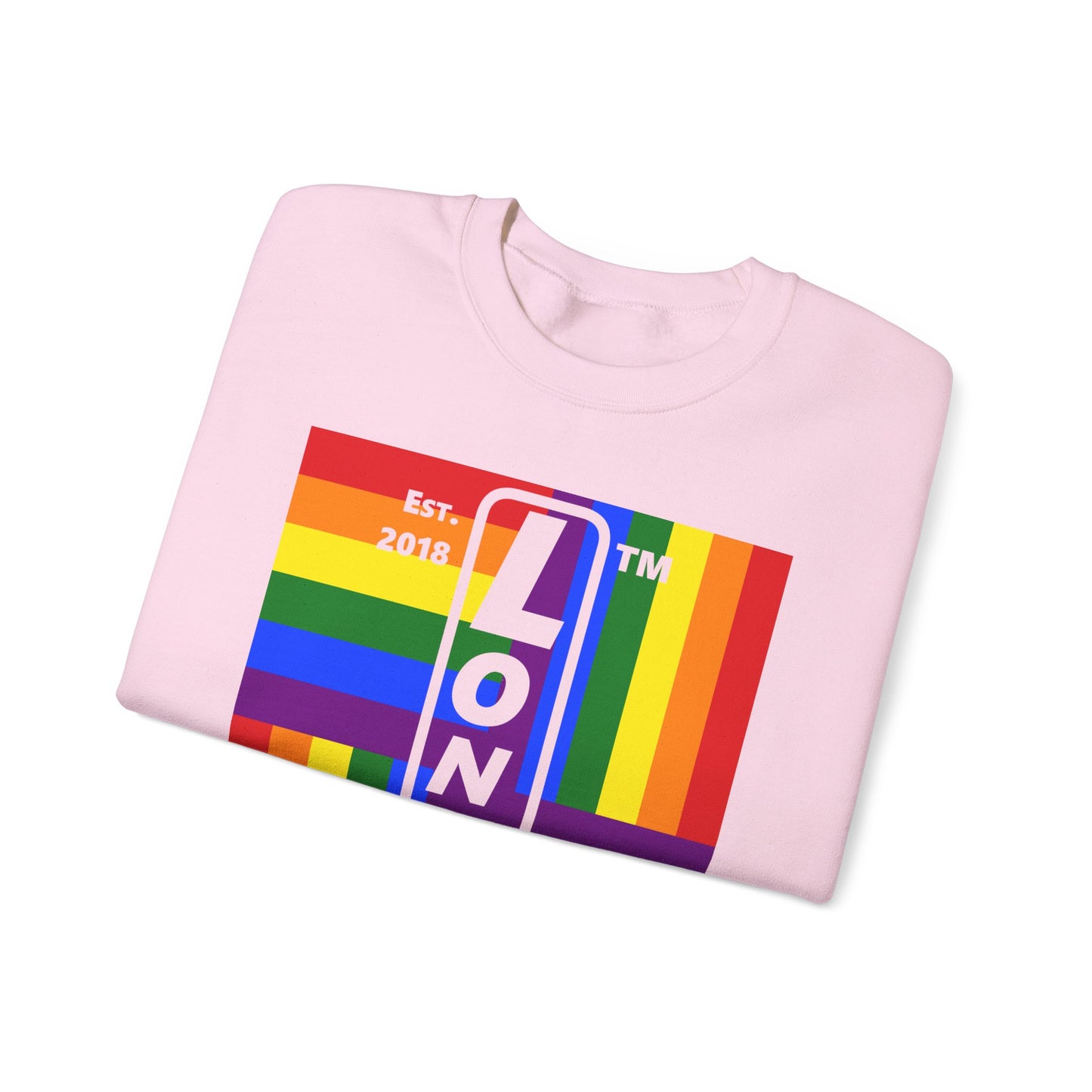 LongD negative windmill Hyde Park upright logo crewneck sweatshirt (Pride colors)