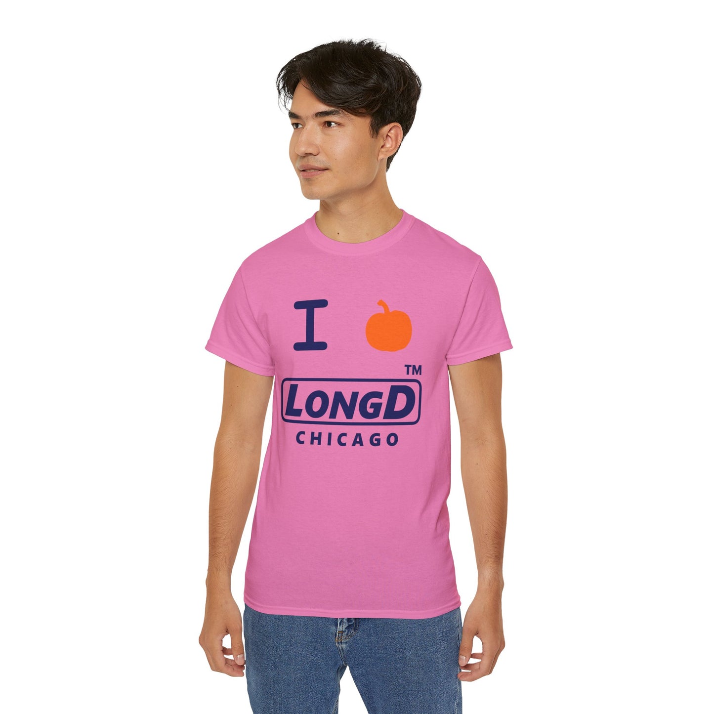 I Pumpkin LongD® Logo Cotton Tee positive blue basic Chicago logo