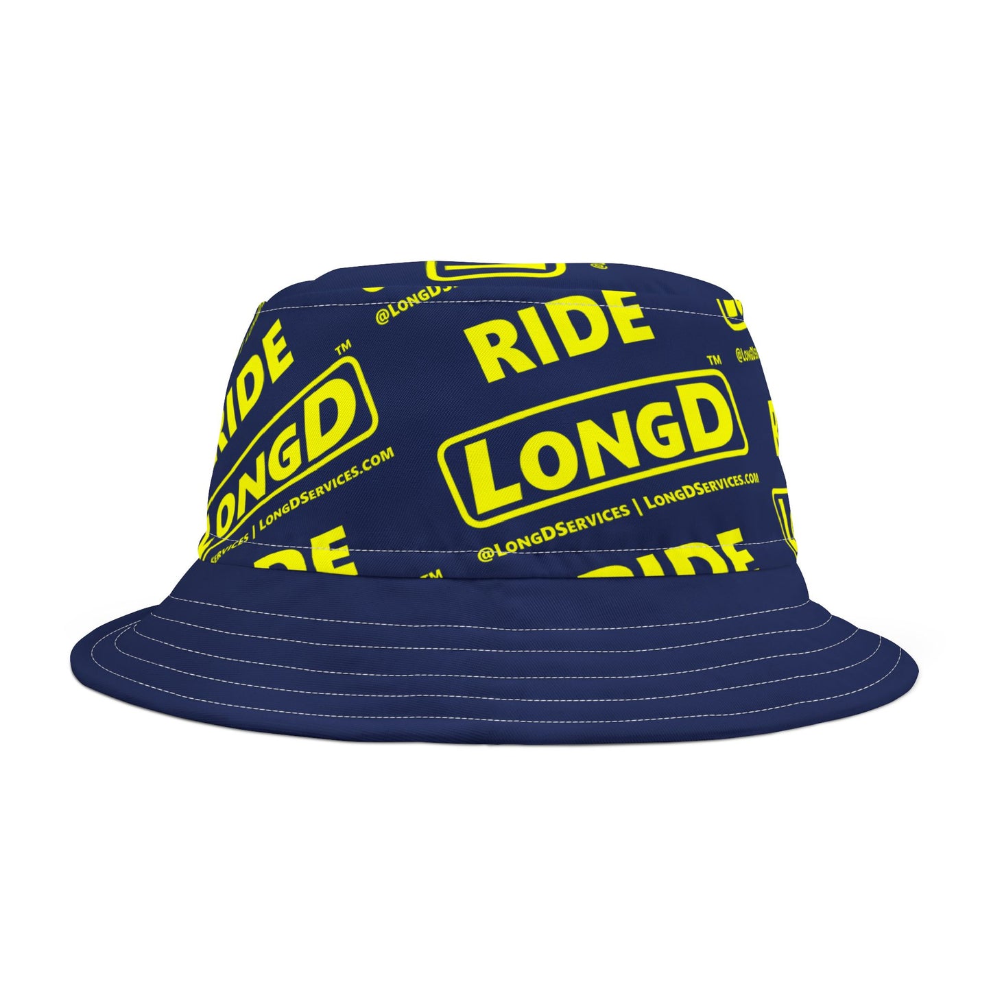 Repeat Grid of Ride LongD Reverse Logo Bucket Hat
