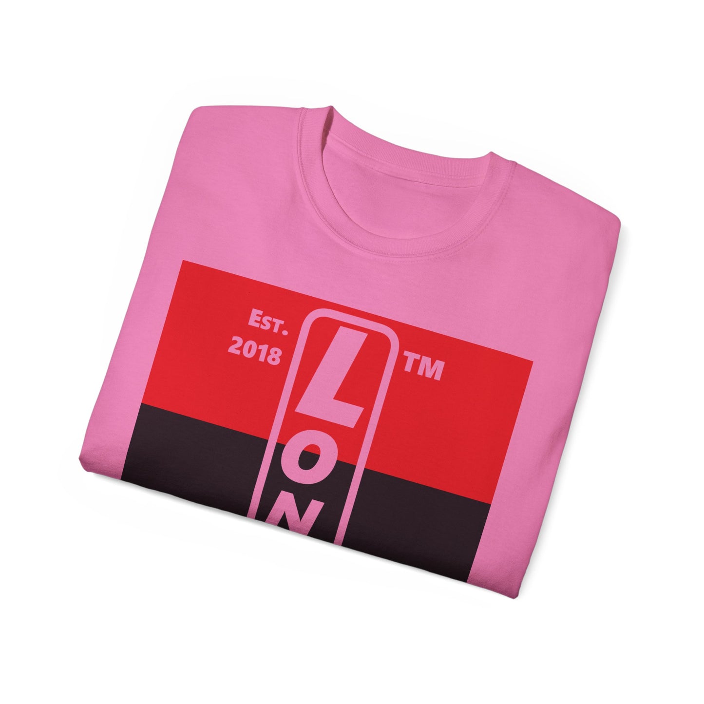 LongD Cotton Tee negative horizontal striped Chicago upright logo (Juneteenth colors)