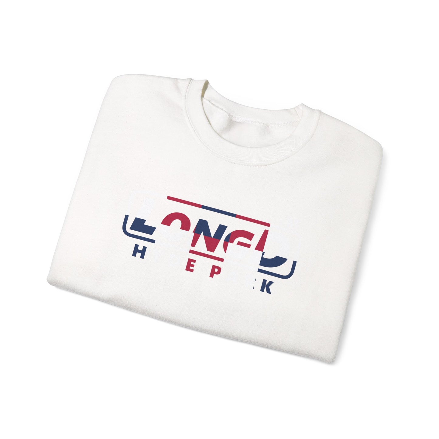 LongD positive 2x5 Hyde Park logo crewneck sweatshirt (patriotic colors)