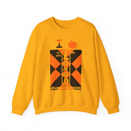 I pumpkin LongD Tag negative upright mixed argyle logo crewneck sweatshirt