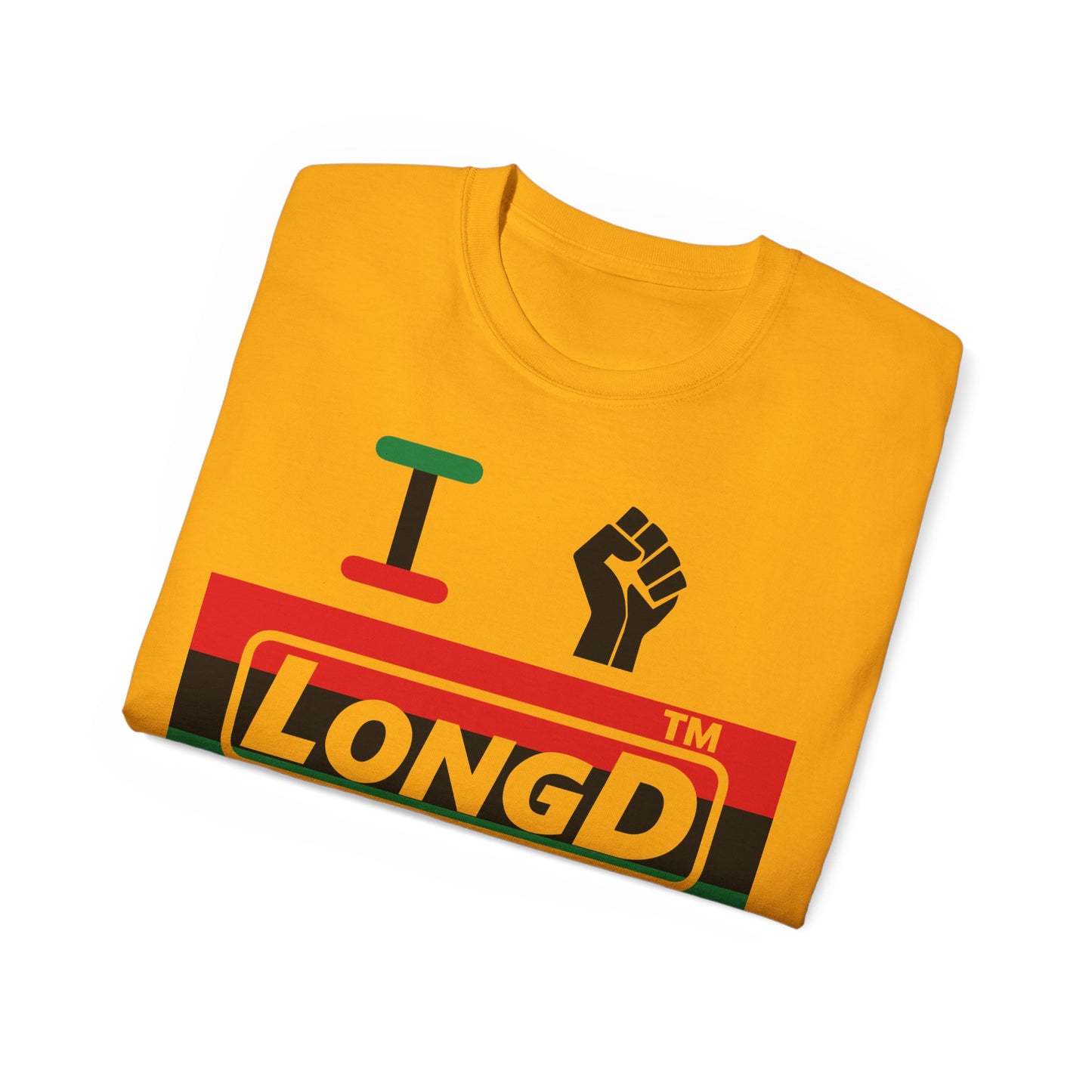 I fist LongD negative horizontal 3-striped Hyde Park logo cotton tee