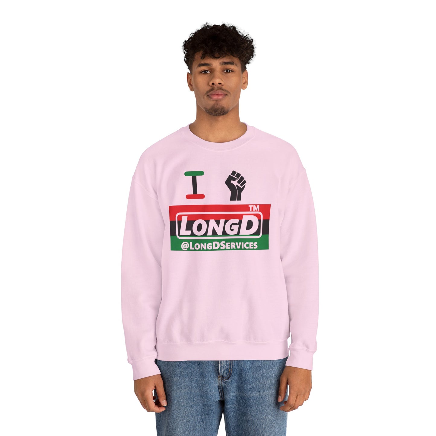 I fist LongD negative horizontal 3-striped tag logo crewneck sweatshirt