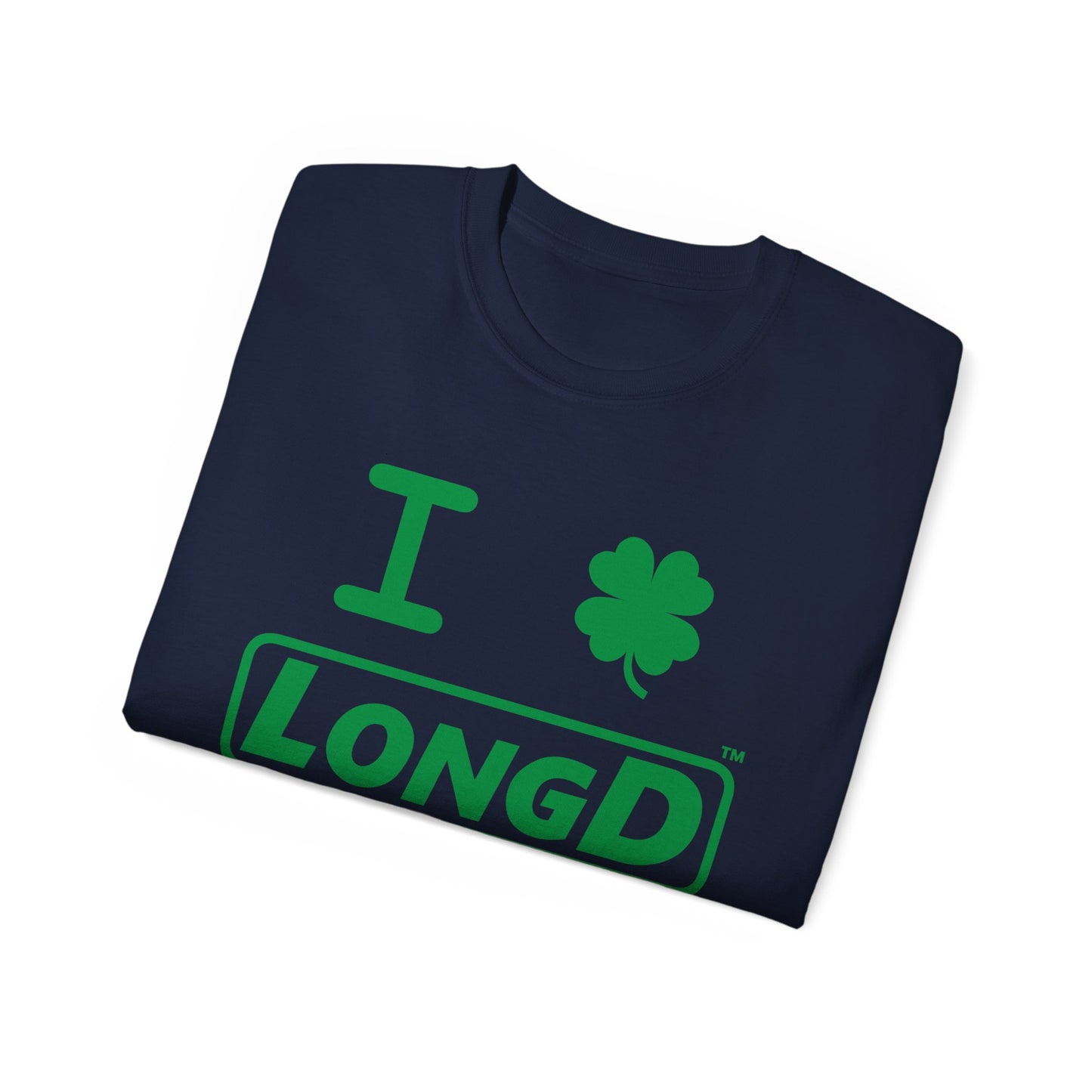 I Clover LongD® Logo Cotton Tee (St. Patrick's Day -Irish Green with 4-leaf clover)