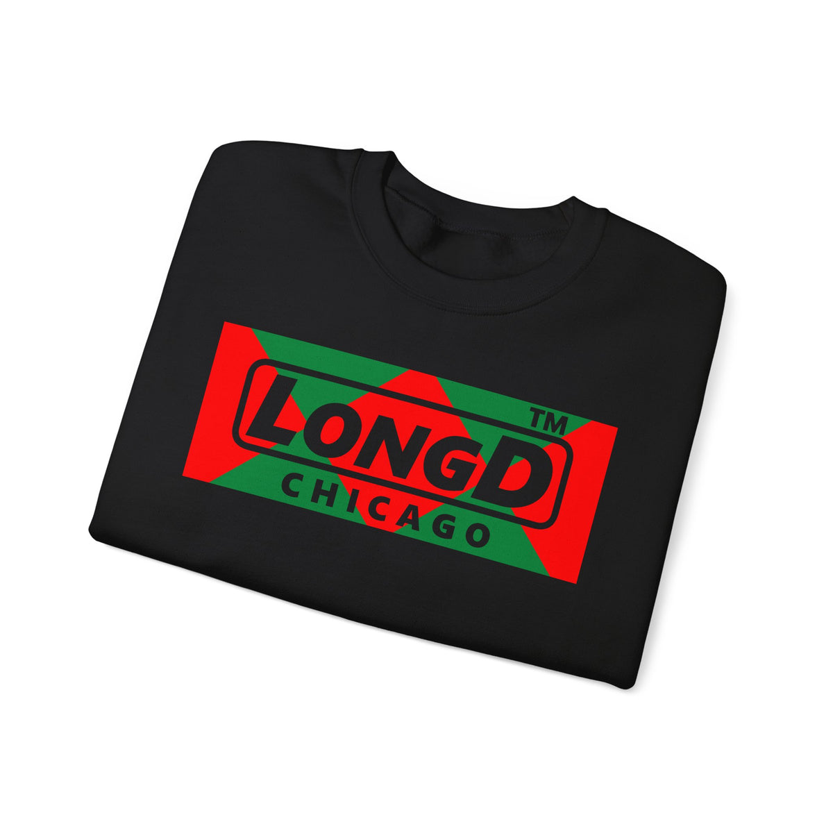 LongD Chicago negative big argyle logo (Xmas colors) crewneck sweatshirt