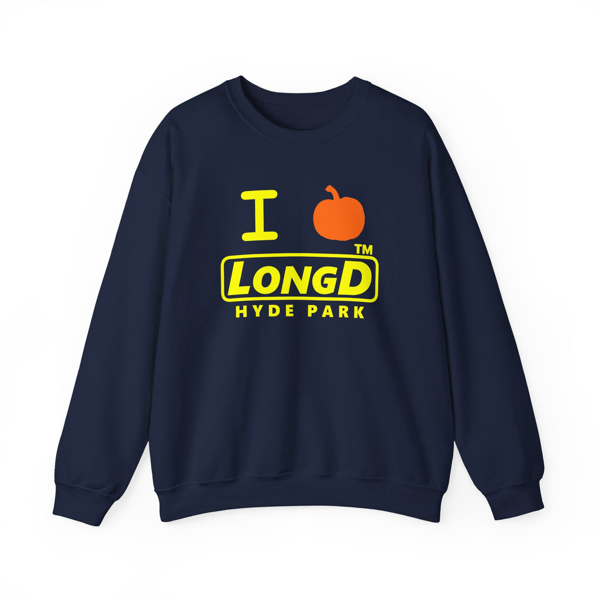 I pumpkin LongD Hyde Park positive alternate basic Yellow (FFFF00) logo crewneck sweatshirt