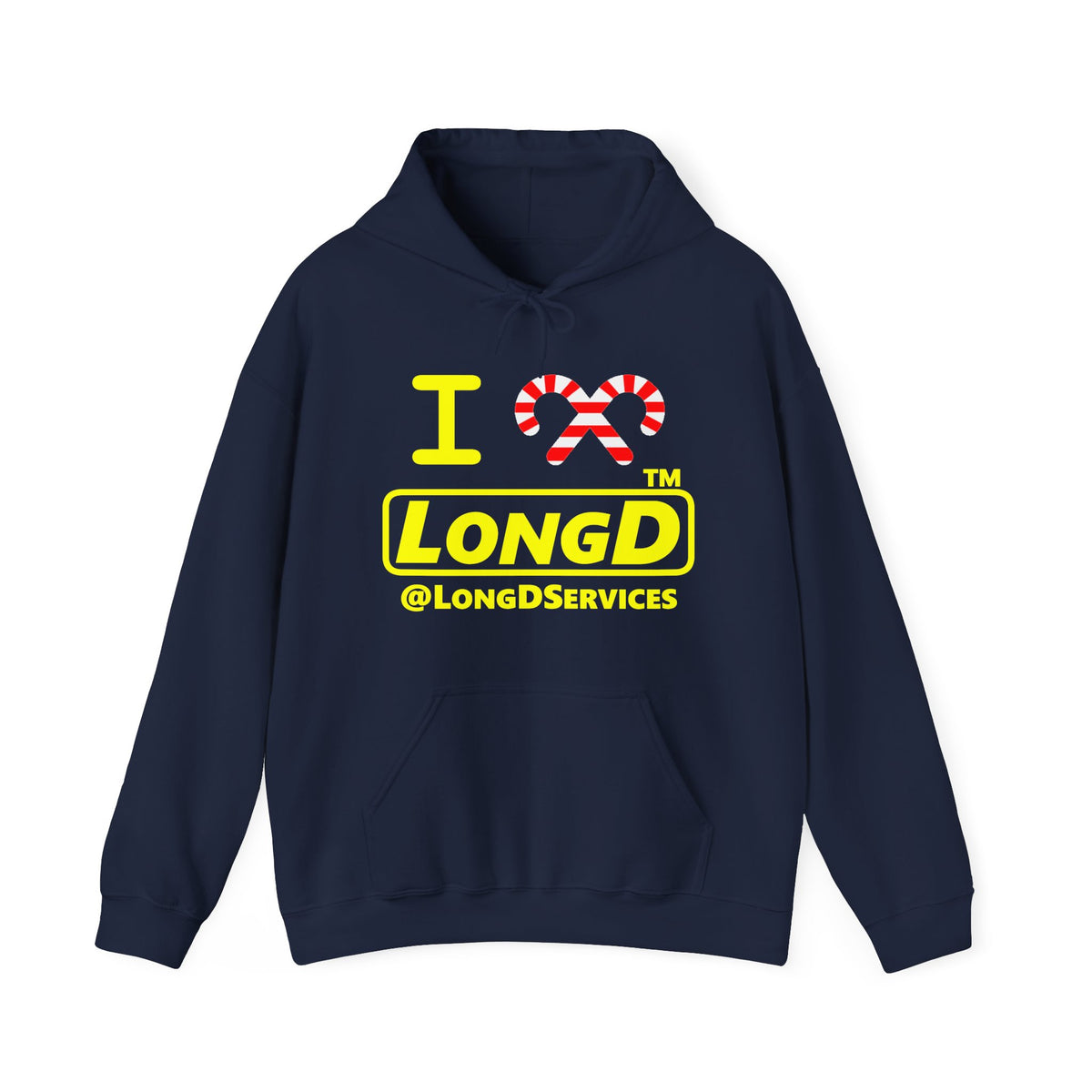 I candy cane LongD Tag positive alternate basic yellow logo hoodie