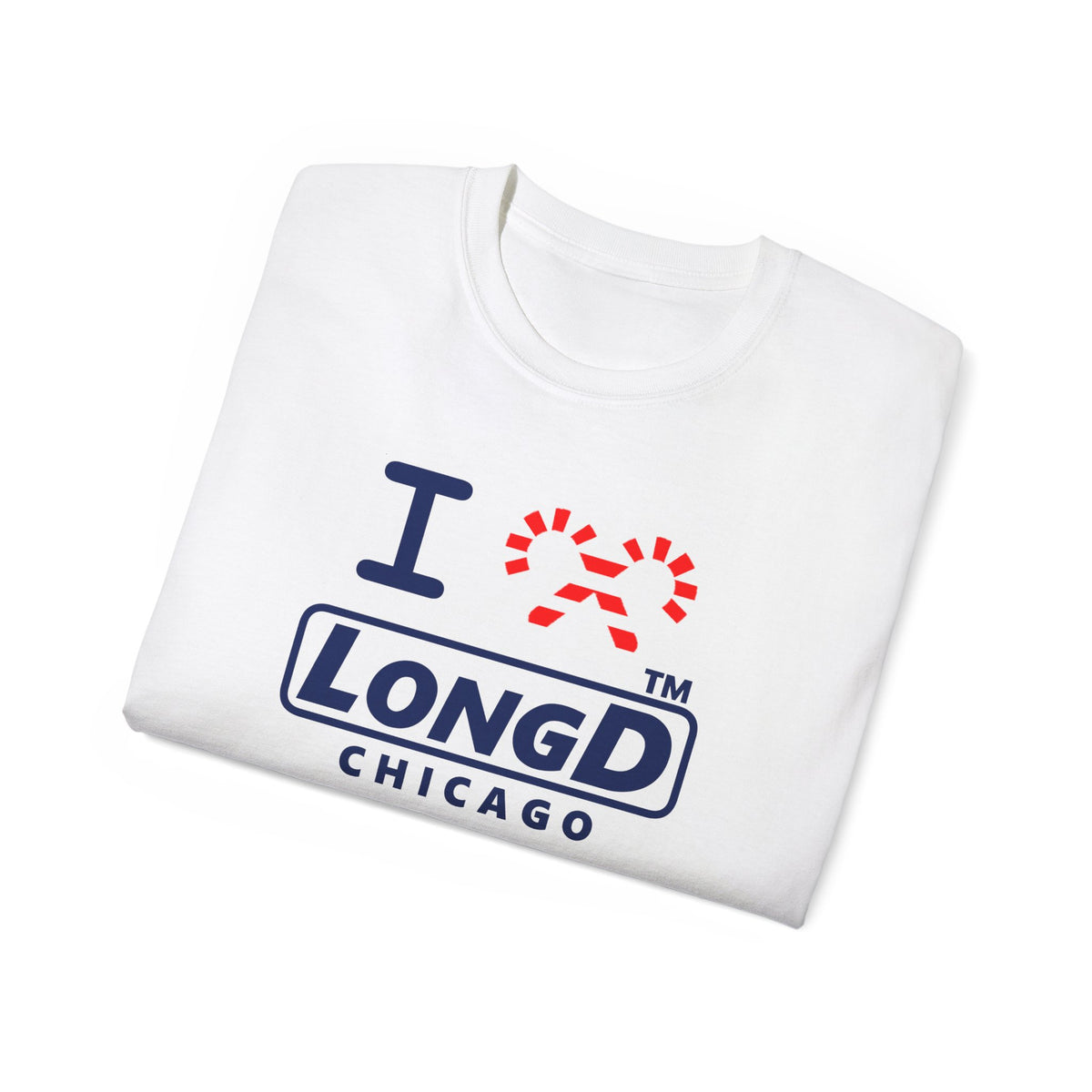 I candy cane LongD Chicago positive official basic navy front-back logo cotton tee