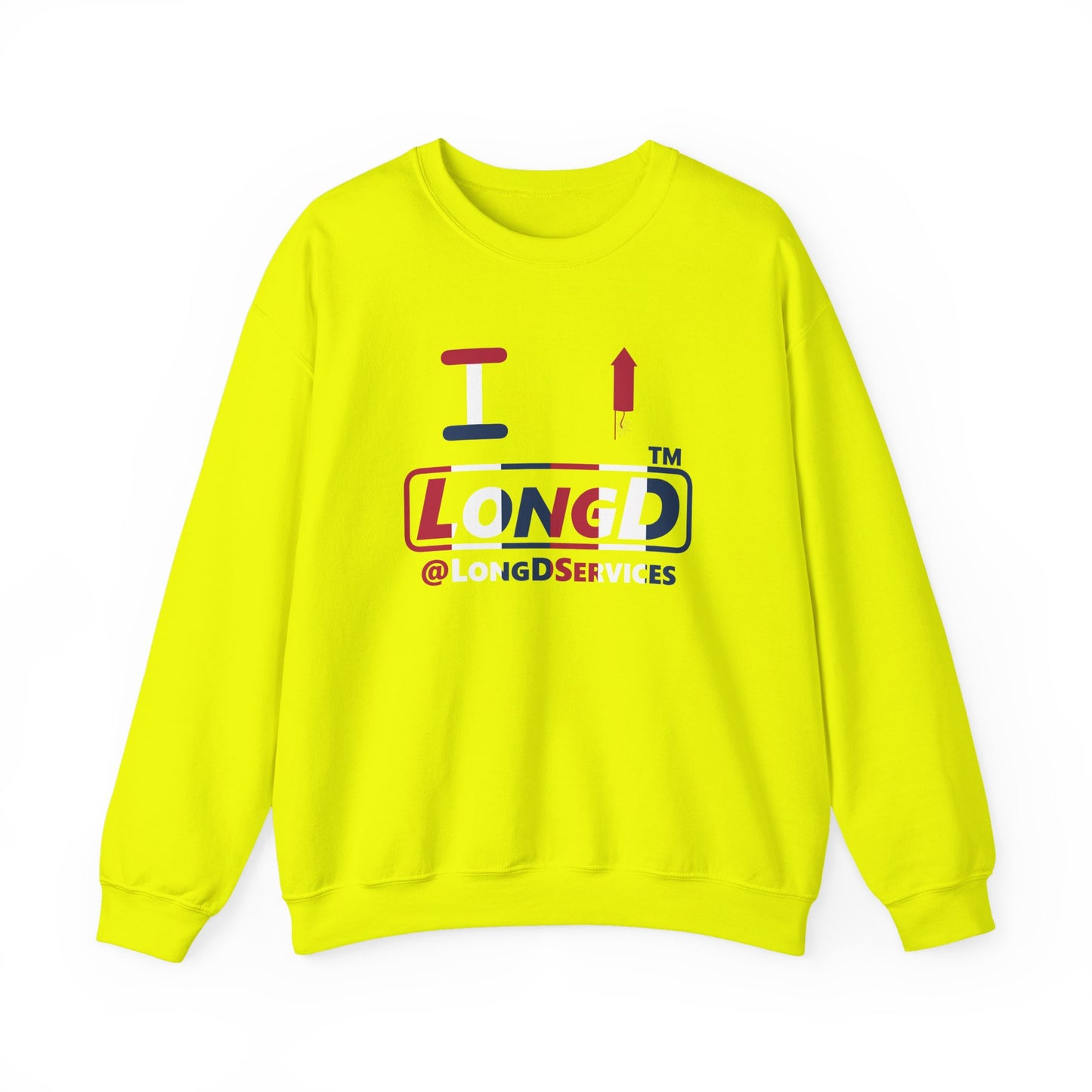 I firecracker LongD positive vertical 6-striped tag logo crewneck sweatshirt