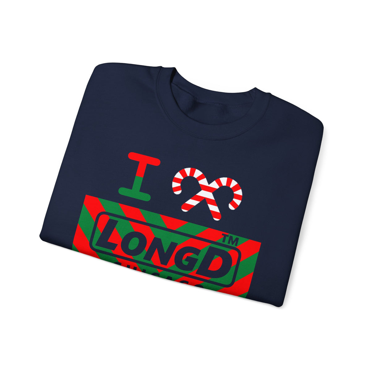 I candy cane LongD Chicago negative downward chevron logo crewneck sweatshirt
