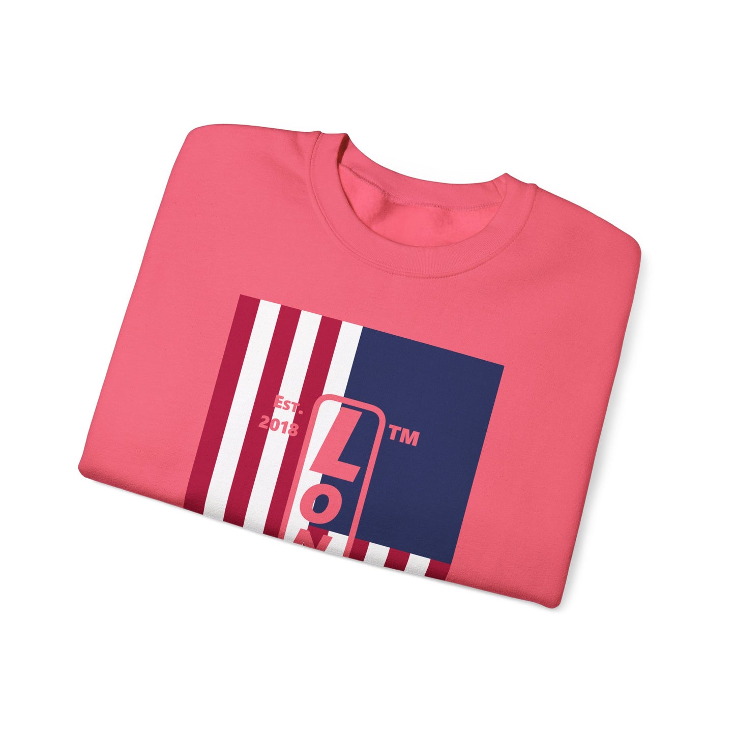 LongD negative cropped flag Hyde Park upright logo crewneck sweatshirt (patriotic colors)
