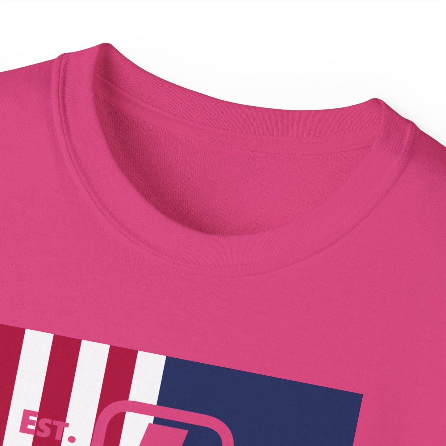 LongD cotton tee negative flag Chicago upright logo (Patriotic colors)