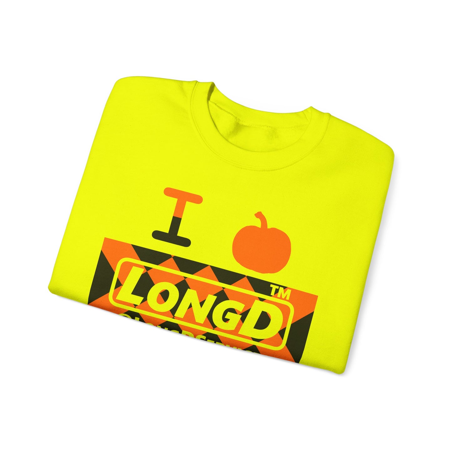 I pumpkin LongD Tag negative stylized argyle 4-print logo crewneck sweatshirt