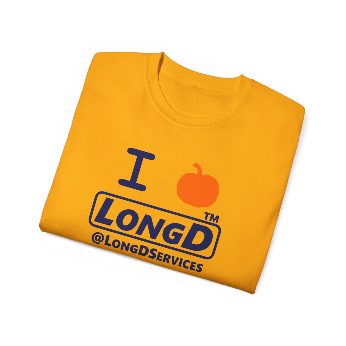 I pumpkin LongD Tag positive basic Navy (002060) logo cotton tee