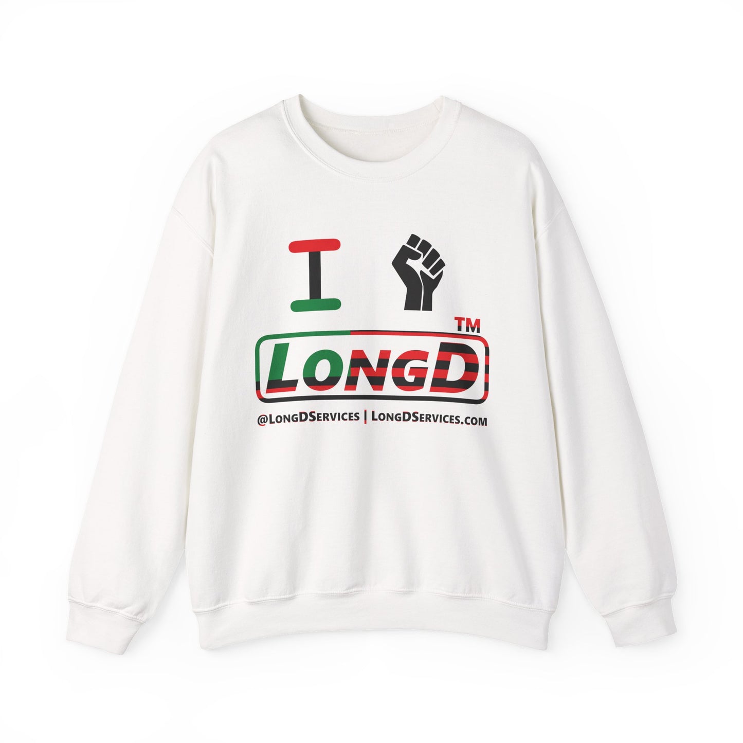 I fist LongD positive flag tag-domain logo crewneck sweatshirt