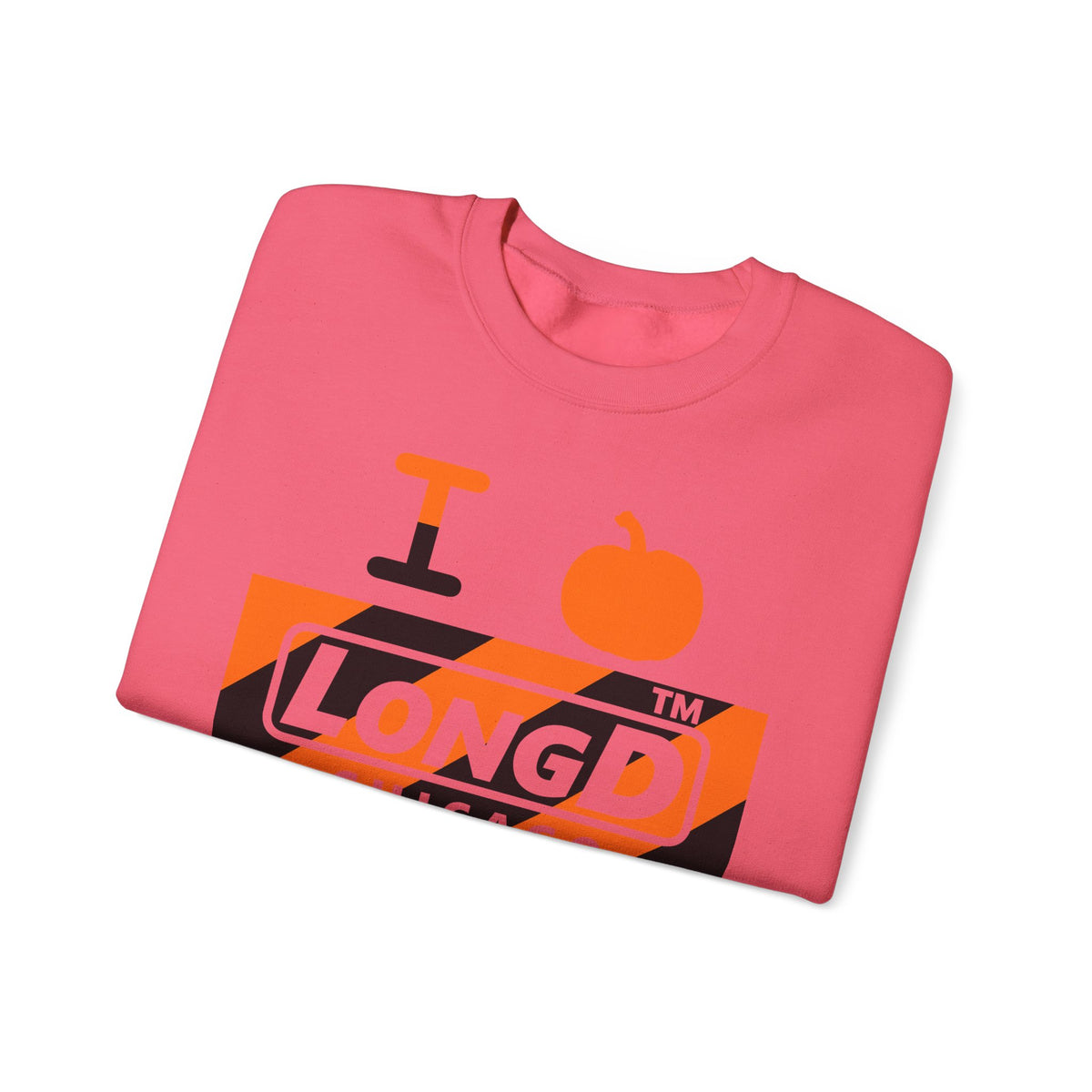 I pumpkin LongD Chicago negative diagonal 6-striped logo crewneck sweatshirt