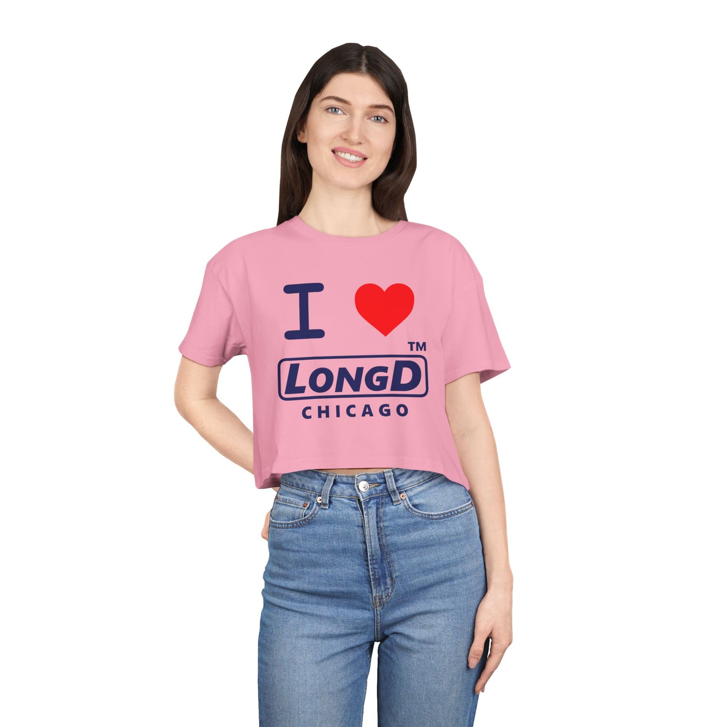 I Luv LongD Logo (Chicago positive official) Women's Crop Tee