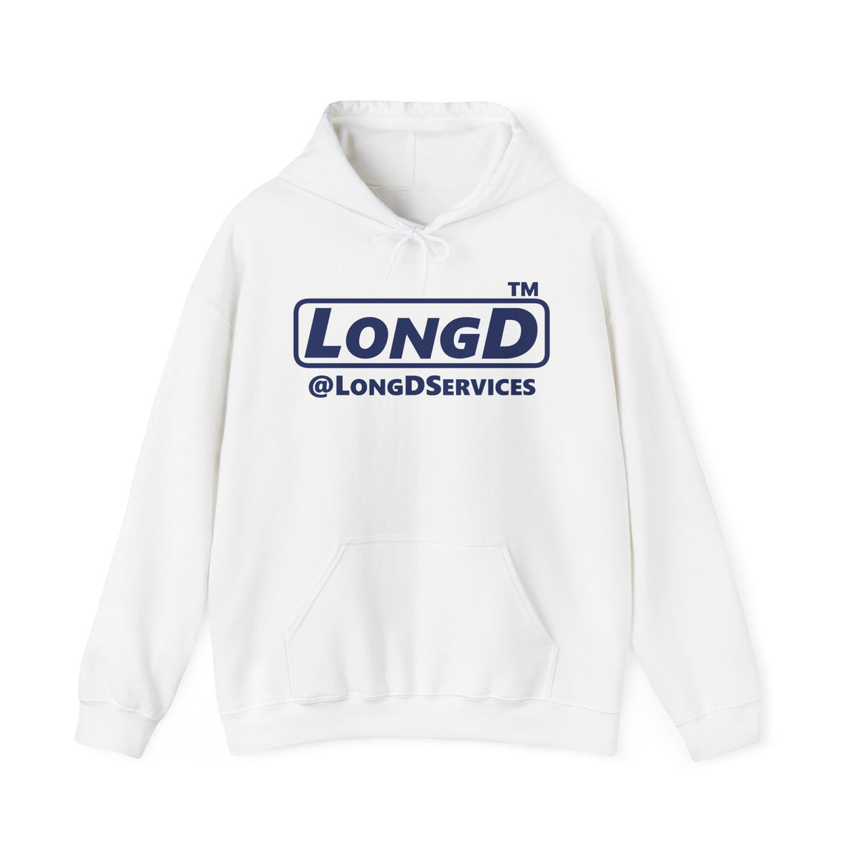 LongD Tag positive basic Navy (002060) logo hoodie
