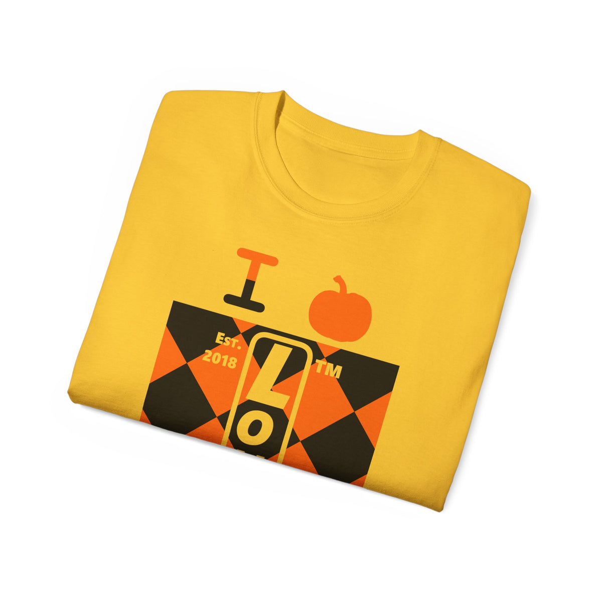 I pumpkin LongD Hyde Park negative upright argyle logo cotton tee