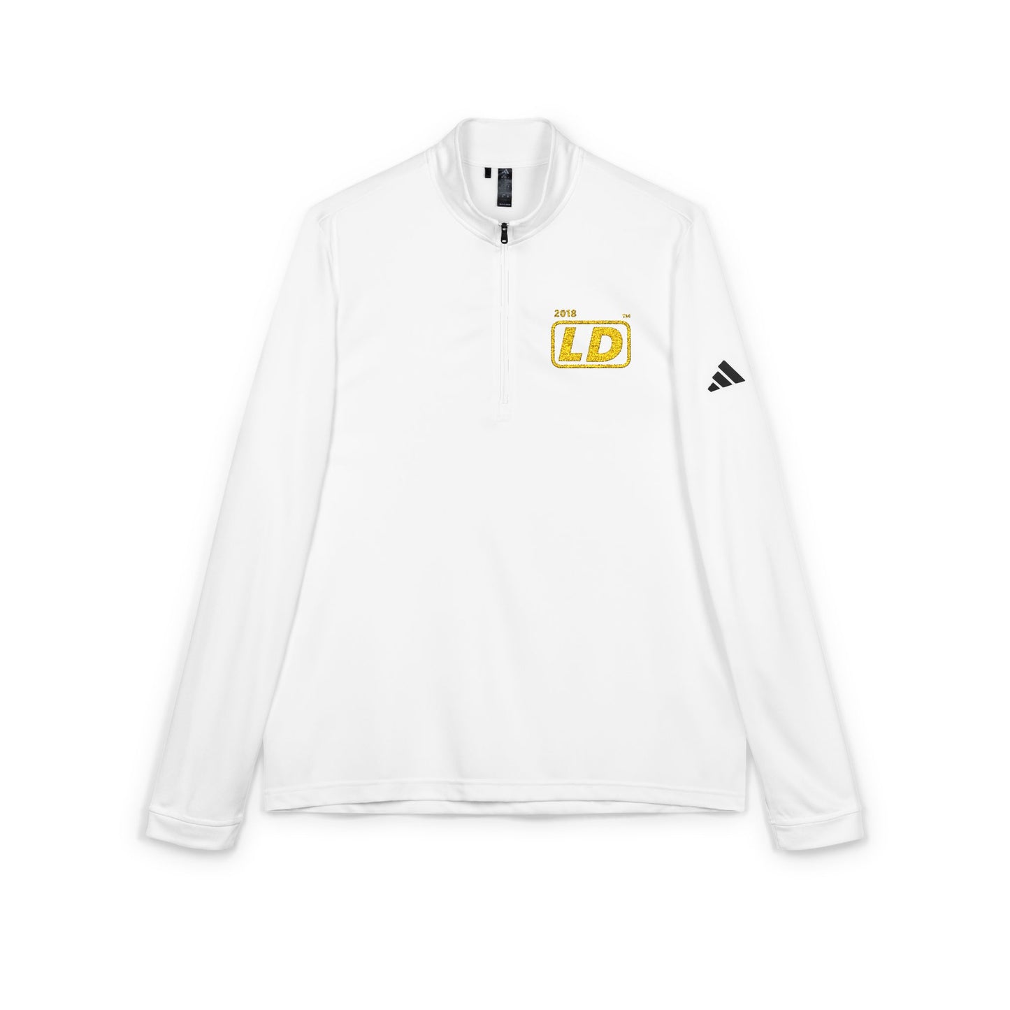 Embroidered adidas® Quarter-Zip pullover official reverse basic logo initials