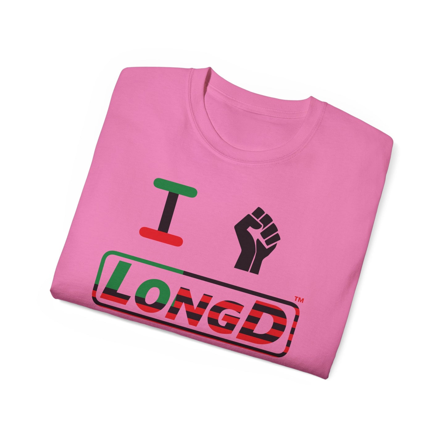 I Fist LongD® Logo Cotton Tee Juneteenth black fist positive flag