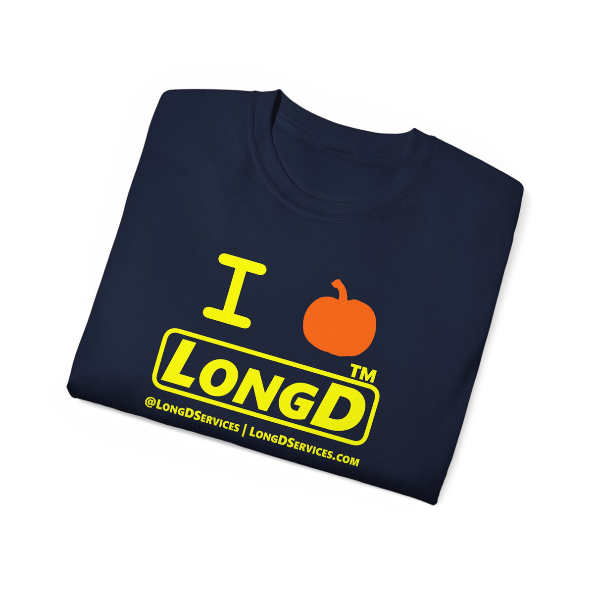I pumpkin LongD Tag-domain positive alternate basic Yellow (FFFF00) logo cotton tee