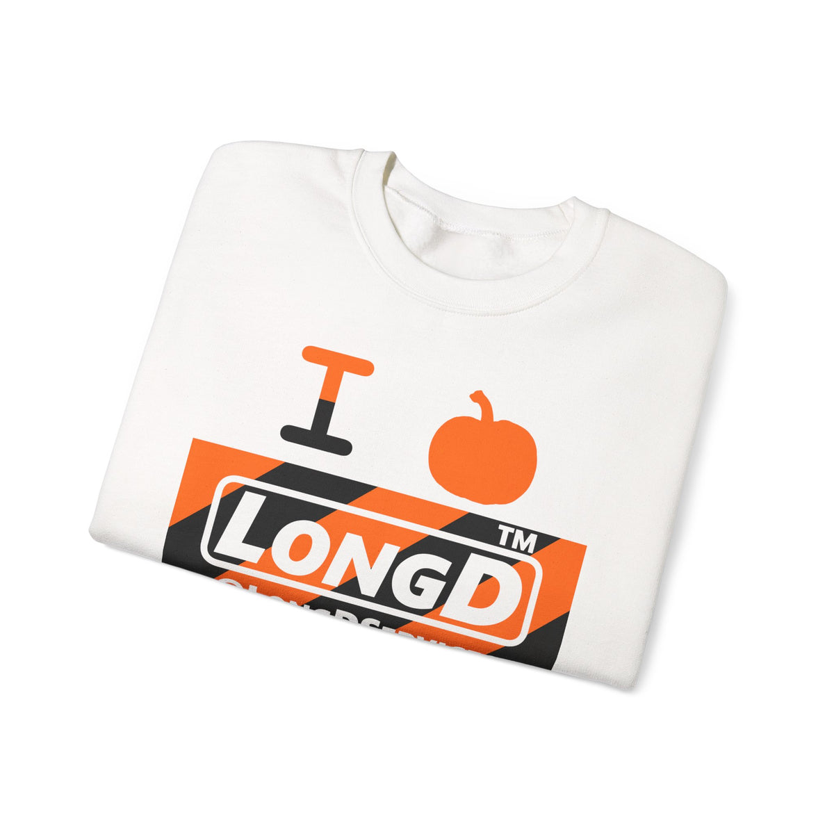 I pumpkin LongD Tag negative diagonal 6-striped logo crewneck sweatshirt