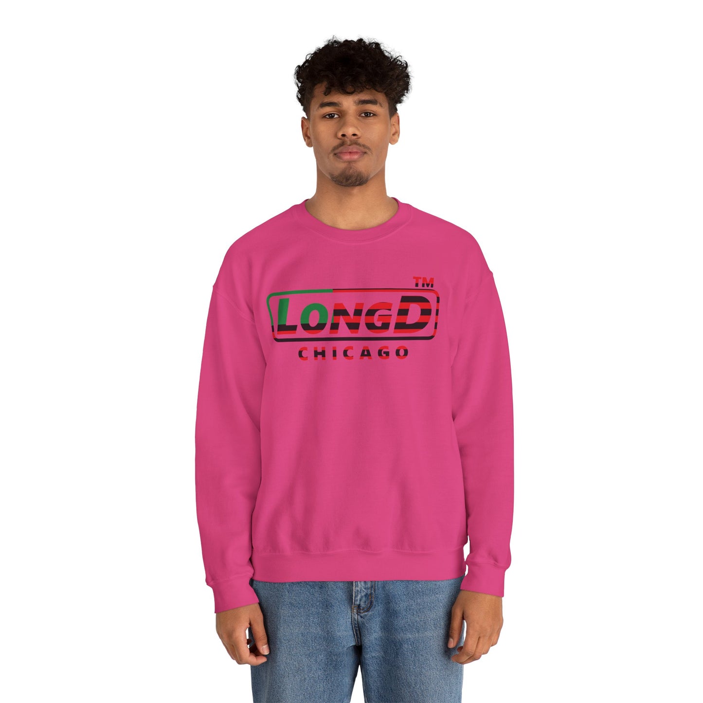 LongD positive flag Chicago logo crewneck sweatshirt (Juneteenth colors)