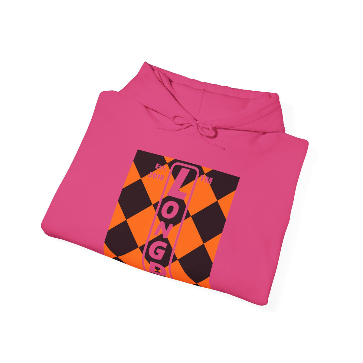 LongD Hyde Park negative upright argyle logo (Halloween colors) hoodie
