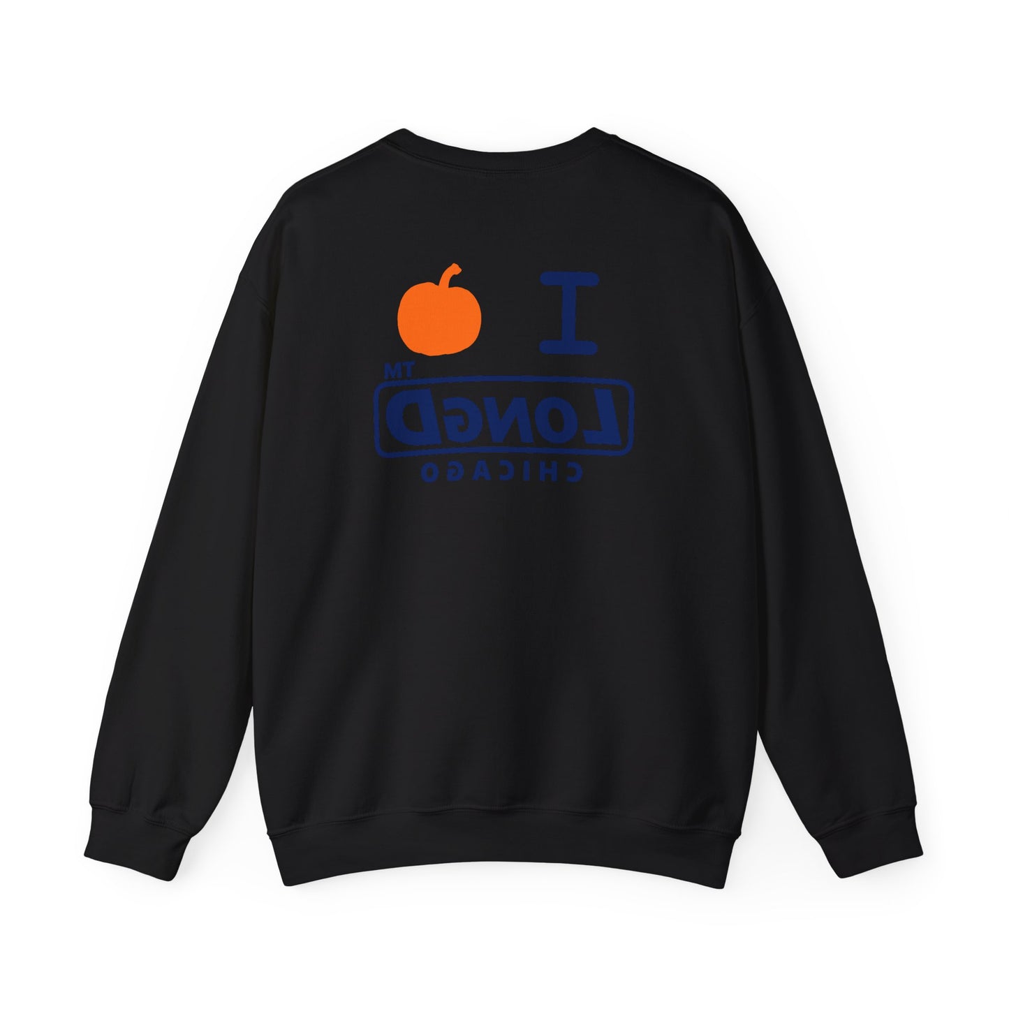 I pumpkin LongD Chicago positive basic Navy (002060) front-back logo crewneck sweatshirt