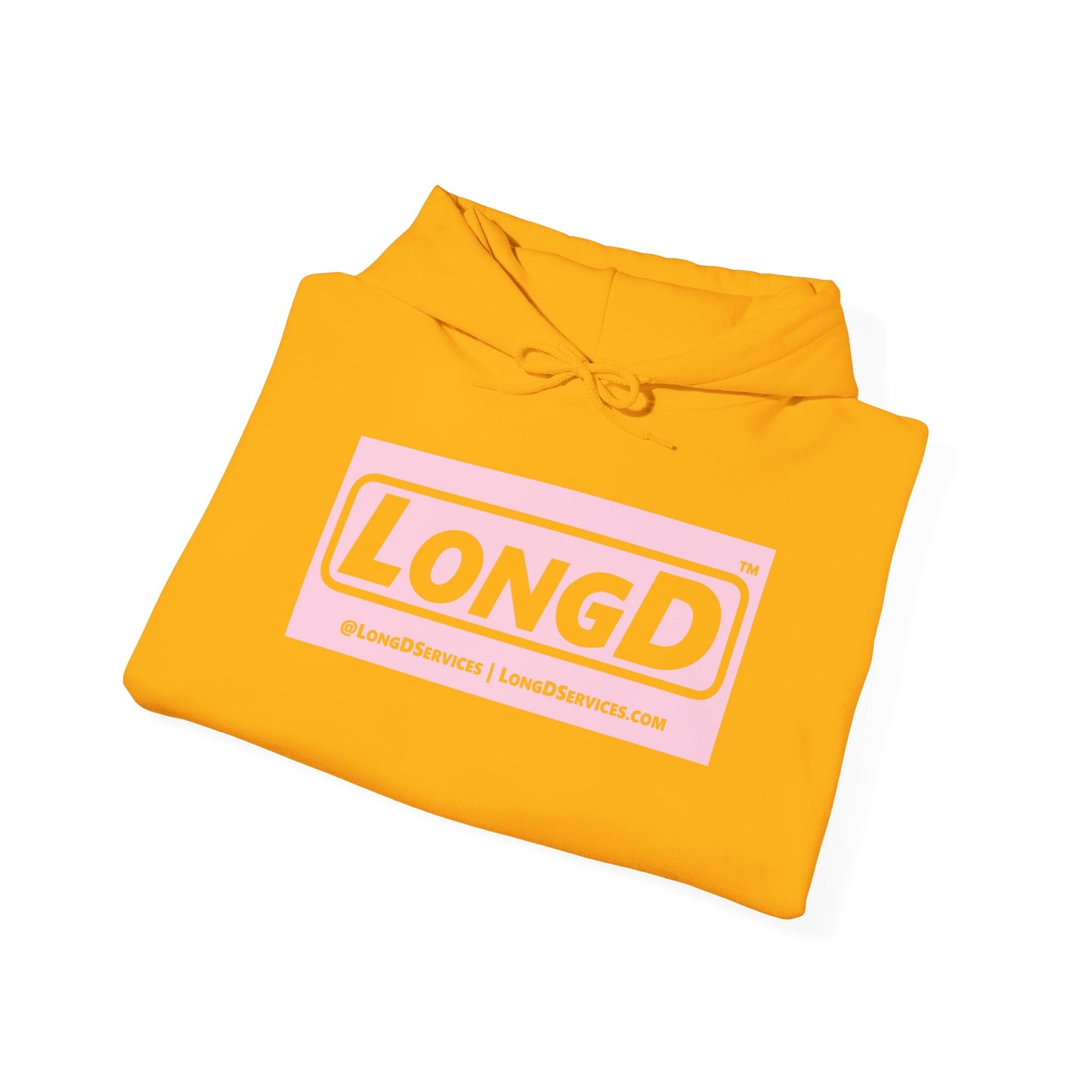 LongD® Logo Hoodie pastel negative pink text