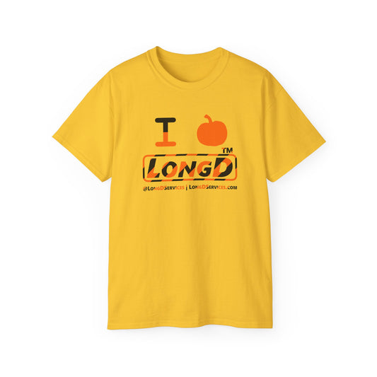 I pumpkin LongD Tag-domain positive 12-striped logo cotton tee