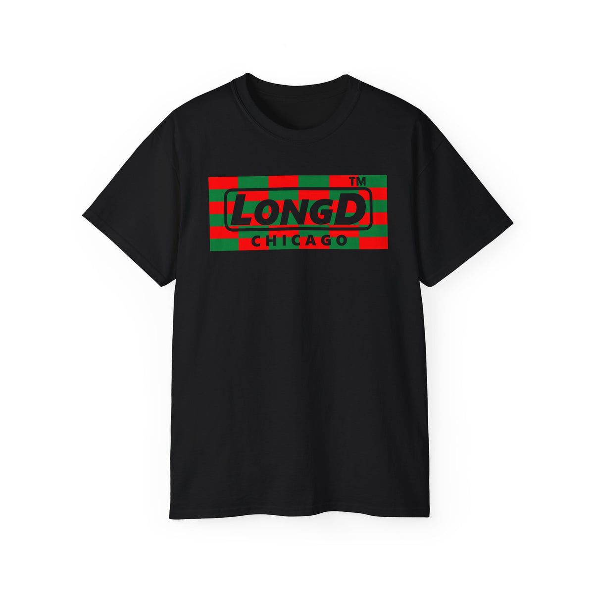 LongD Chicago negative tiled logo (Xmas colors) cotton tee