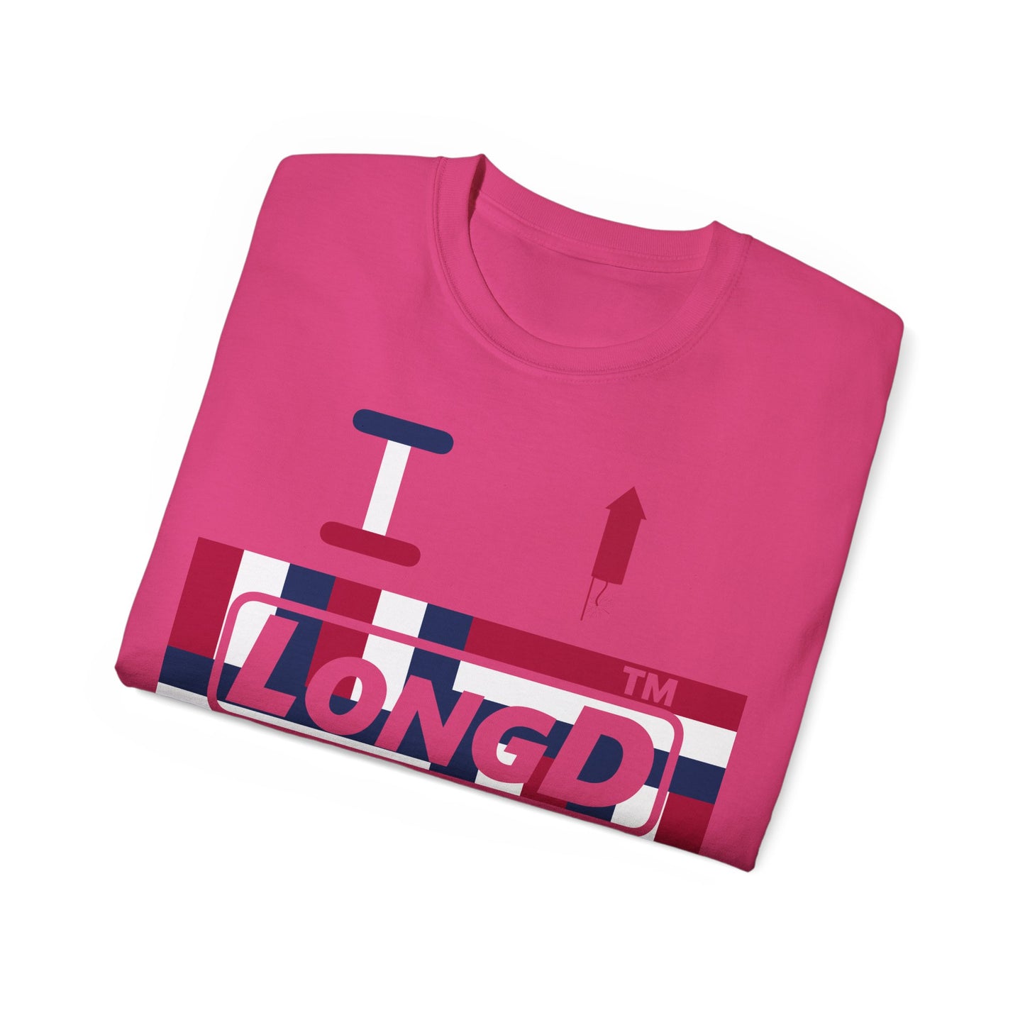 I firecracker LongD negative modified windmill tag-domain logo cotton tee