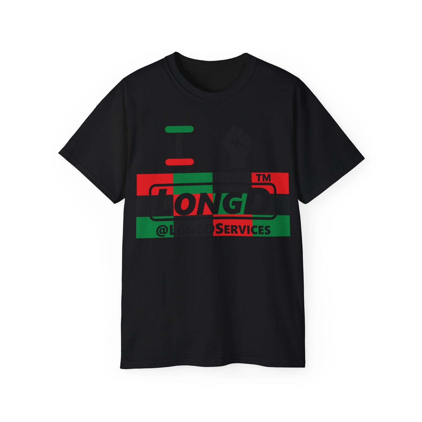 I fist LongD negative 3x4 tag logo cotton tee