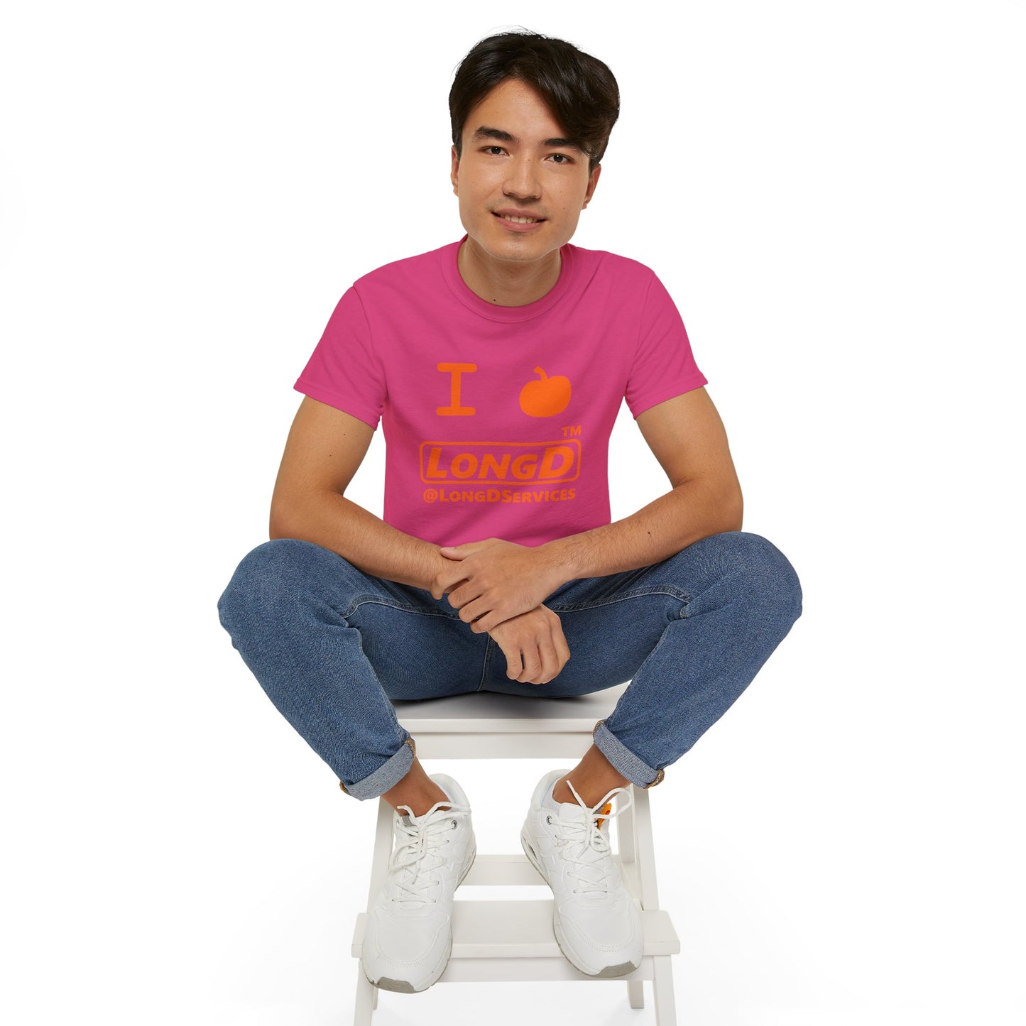 I Pumpkin LongD® Logo Cotton Tee positive orange basic tag logo